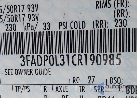 2012 Ford Fusion Hybrid from USA, damaged, VIN 3FADP0L31CR190985